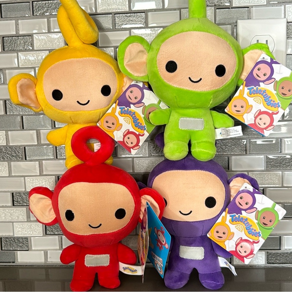 TELETUBBIES Plush Set Of 4 / Smooshimals / Dipsy Tinky Winky Laa-Laa Po / 9” NEW